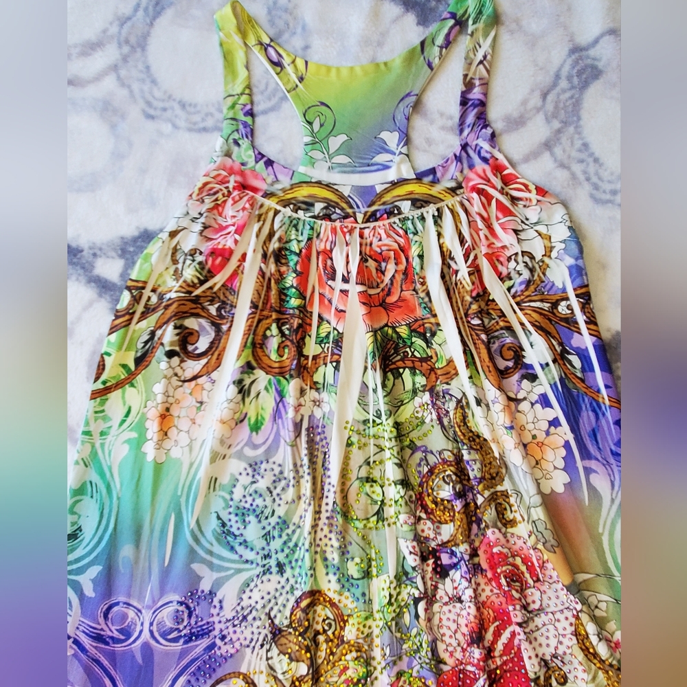 NWOT Brand "Twelve" Floral Racerback Dress by S Twelve - Picture 6 of 10